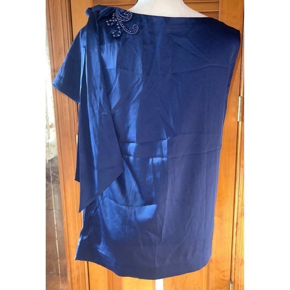 ebene by p assouline Navy Sequin Blouse -- Large - Picture 6 of 10